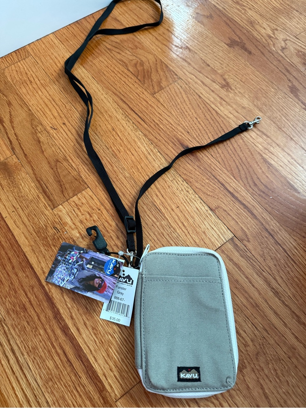 KAVU Funster Wallet Gray Compact Crossbody Phone Bag NWT
